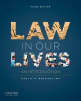 Law in Our Lives:introduction cover