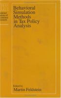Behavioral Simulation Methods in Tax Policy Analysis cover