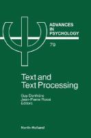 Text and Text Processing cover