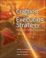 Crafting And Executing Strategy The Quest For Competitive Advantage  Concepts And Cases cover