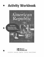 American Republic to 1877, Activity Workbook, Student Edition cover