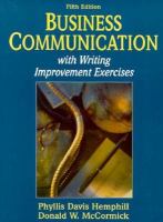 Business Communication With Writing Improvement Exercises cover