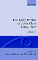 The Early Poems of John Clare, 1804-1822 (volume1) cover