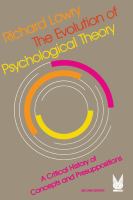 The Evolution of Psychological Theory: A Critical History of Concepts and Presuppositions cover