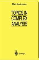 Topics in Complex Analysis cover