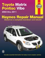 Toyota Matrix Automotive Repair Manual, 2003-2011 cover