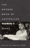 The Oxford Book of Australian Women's Verse cover