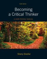 Becoming a Critical Thinker  A User Friendly Manual cover