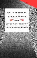 Philosophical Hermeneutics and Literary Theory cover