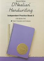 D'Nealian Handwriting, Independent Practice/Grade 5 cover