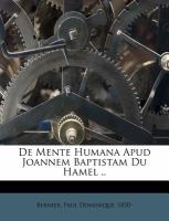 De Mente Humana Apud Joannem Baptistam du Hamel cover