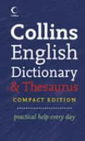 Collins Compact Dictionary and Thesaurus (Dictionary , &,  Thesaurus) cover