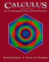 Calculus for the Management, Life, and Social Sciences cover