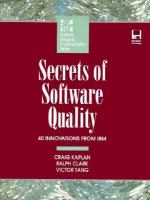 Secrets of Software Quality with Disk: 40 Innovations from IBM cover