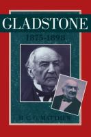 Gladstone, 1875-1898 cover
