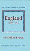England, 1870-1914 cover