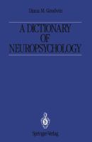A Dictionary of Neuropsychology cover