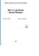 BIO 111: BIO 111 Lab Packet General Biology I Coursepack cover
