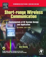Short-range Wireless Communication- Fundamentals of RF System Design and Application cover