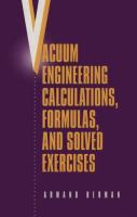 Vacuum Engineering Calculations, Formulas, and Solved Exercises cover