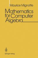 Mathematics for Computer Algebra cover