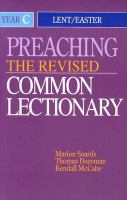 Preaching the Revised Common Lectionary Year C  Lent/Easter cover