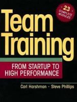 Team Training: From Startup to High Performance cover