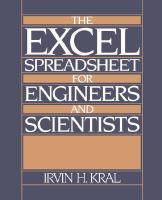 The Excel Spreadsheet for Engineers and Scientists cover