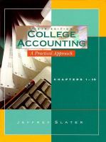 College Accounting: A Practical Approach, Chapters 1-15 cover