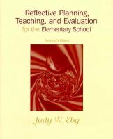 Reflective Planning, Teaching, and Evaluation for the Elementary School cover