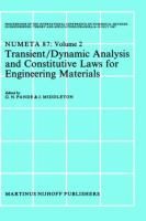 Transient/Dynamic Analysis and Constitutive Laws for Engineering Materials (volume2) cover