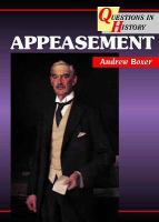 Appeasement (Questions in History) cover