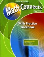 Math Connects, Concepts, Skills, and Problems Solving, Course 3, Skills Practice Workbook cover