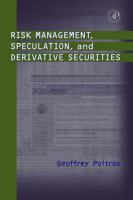 Risk Management Speculation and Derivative Securities cover