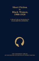 Short Fiction by Black Women, 1900-1920 cover