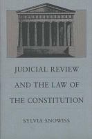 Judicial Review and the Law of the Constitution cover