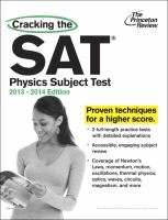 Cracking the SAT Physics Subject Test, 2013-2014 Edition cover