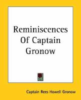 Reminiscences of Captain Gronow cover