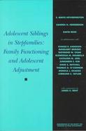 Adolescent Siblings in Stepfamilies Family Functioning and Adolescent Adjustment cover