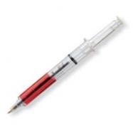 Hypodermic Needle/syringe Ballpoint Pen - Black ink cover