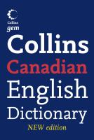 Collins Gem Canadian English Dictionary 4th Ed cover
