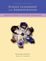 School Leadership and Administration Important Concepts, Case Studies, and Simulations cover