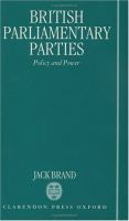 British Parliamentary Parties Policy and Power cover
