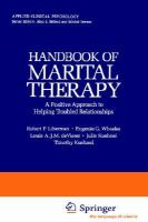 Handbook of Marital Therapy A Positive Approach to Helping Troubled Relationships/Includes Client's Workbook cover
