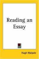 Reading an Essay cover