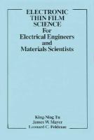 Electronic Thin Film Science For Electrical Engineers and Materials Scientists cover
