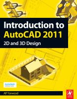 Introduction to Autocad 2011 cover