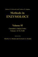 Methods in Enzymology Cumulative Subject Index  Volumes 61-74, 76-80 (volume95) cover