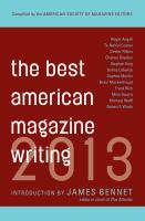 Best American Magazine Writing 2013 cover