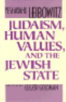 Judaism, Human Values, and the Jewish State cover